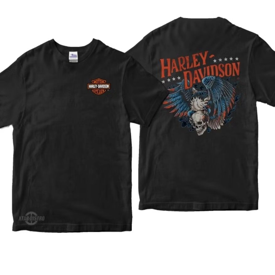 เสื้อยืด HARLEY DAVIDSON LOGO VOL3 เสื้อยืดมอเตอร์ไซค์โรงเรียนเก่าวินเทจ