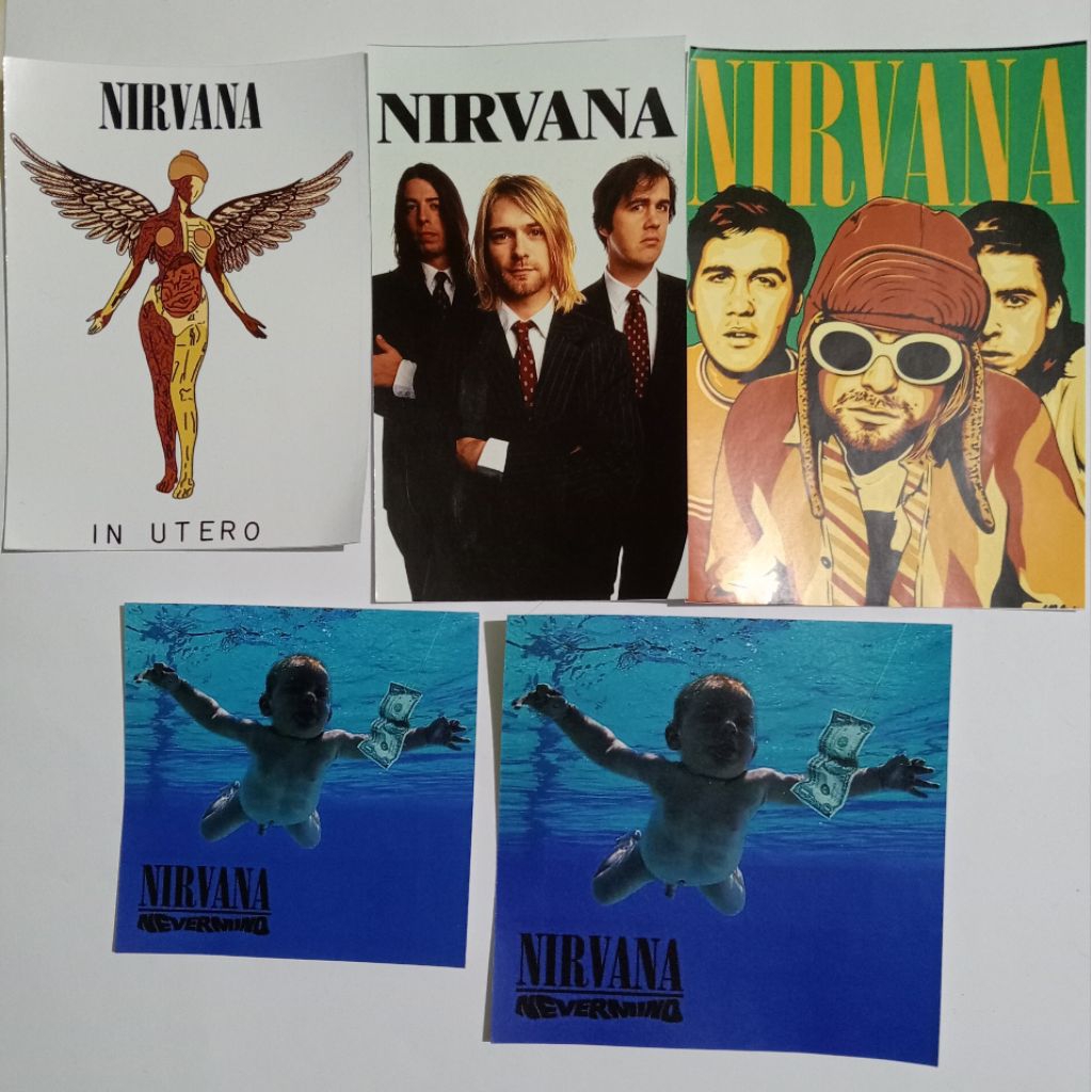 [สติ๊กเกอร์แบนด์] แพ็คเกจสติ๊กเกอร์ NIRVANA 5 ชิ้น ขนาดกลาง