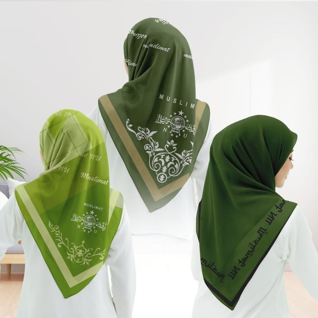Muslimah Hijab, Hijab ทรงสี่เหลี่ยม, Muslimah NU series, Hijab ทรงสี่เหลี่ยม, motif พรีเมี่ยม, ขนาดม