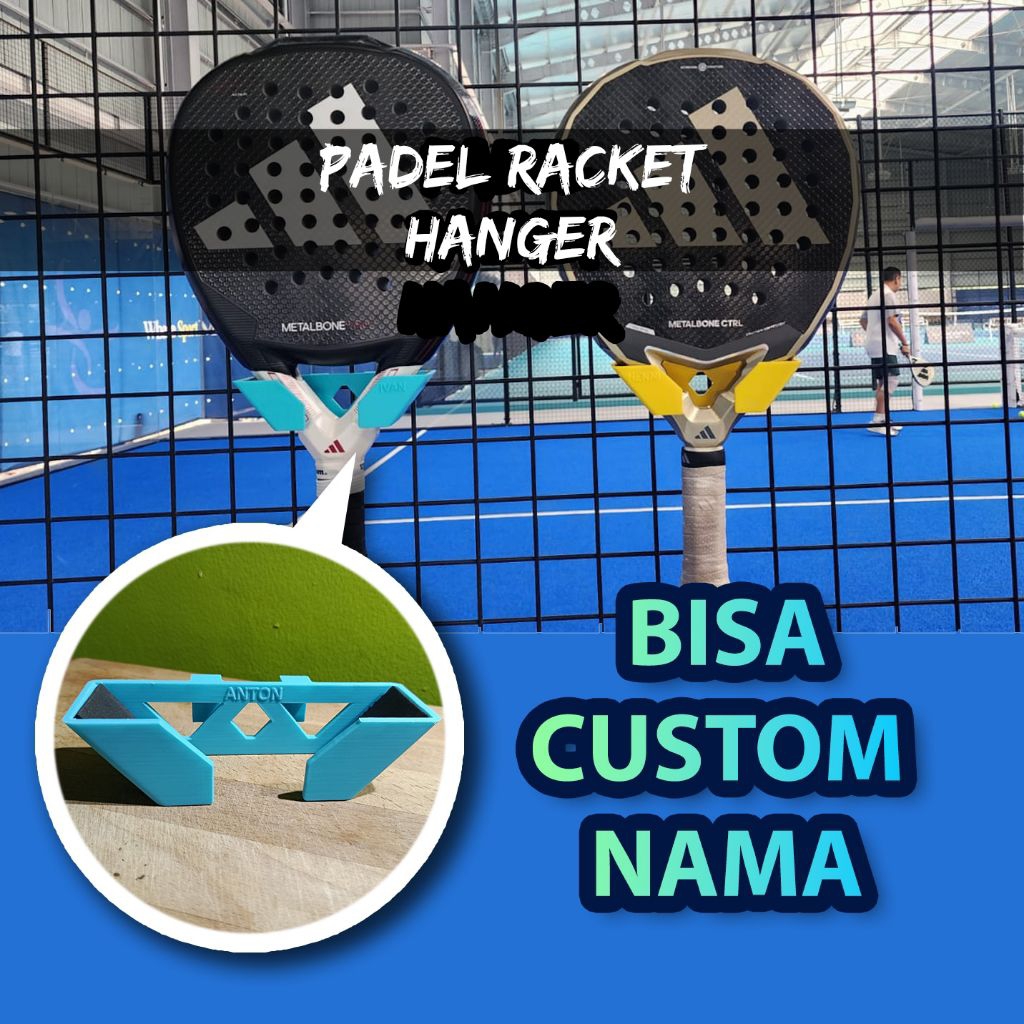 GANTUNGAN Padel Racket Holder Hanger Racket Hanger Padel Tennis Custom Name
