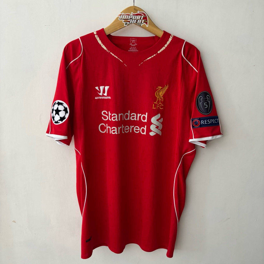 เสื้อเจอร์ซีย์ของแท้ Warrior Liverpool Home 14/15 UCL Gerrard