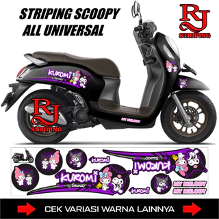 KUROMI STRIPING สติ๊กเกอร์สําหรับทุก SCOOPY FI / คาร์บอนรถจักรยานยนต์ / สติ๊กเกอร์ UNIVERSAL สําหรับ HONDA SCOOPY MOTORCYCLES