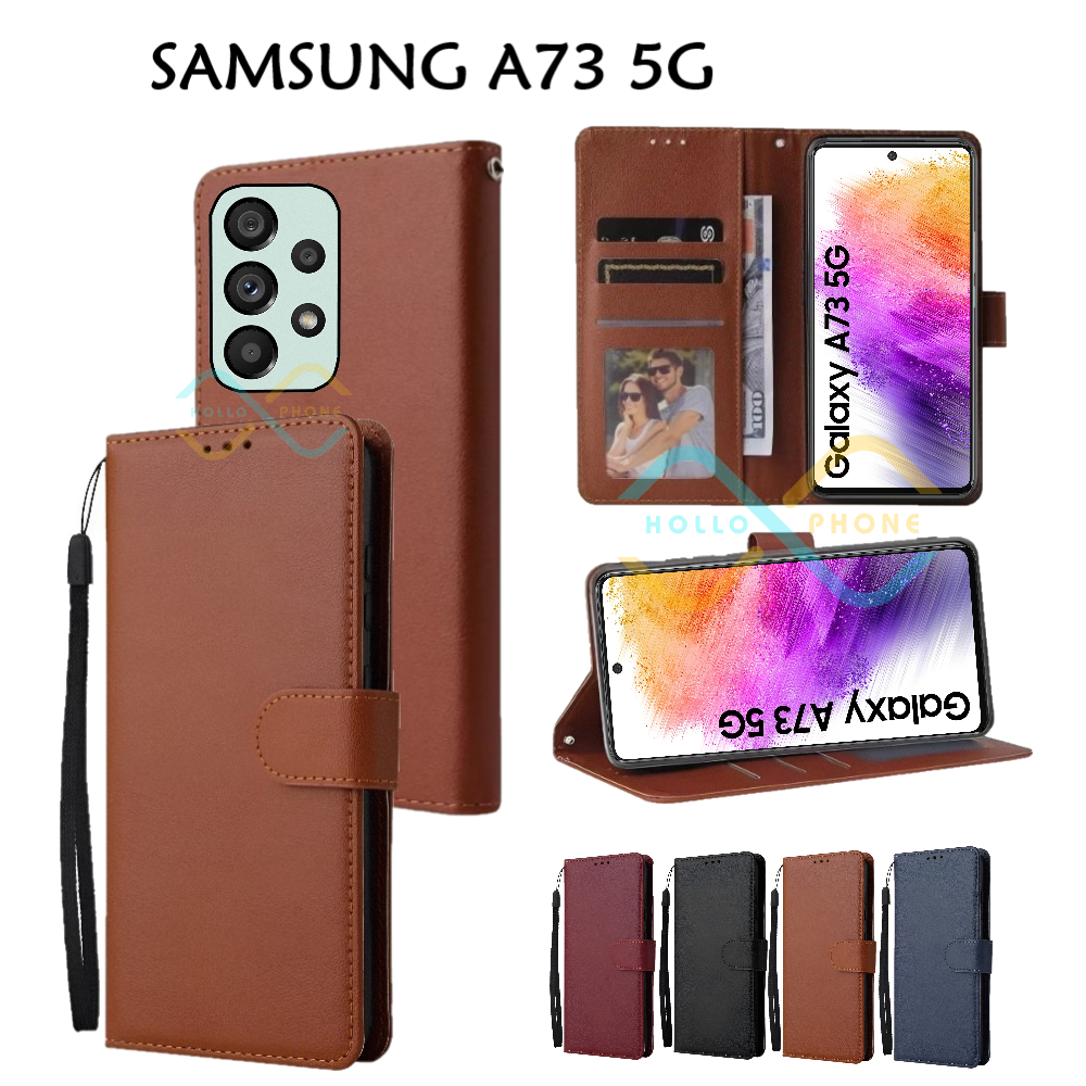Flip Case Samsung A73 5G Wallet Leather Case Premium Casing Hp Samsung A73 5G