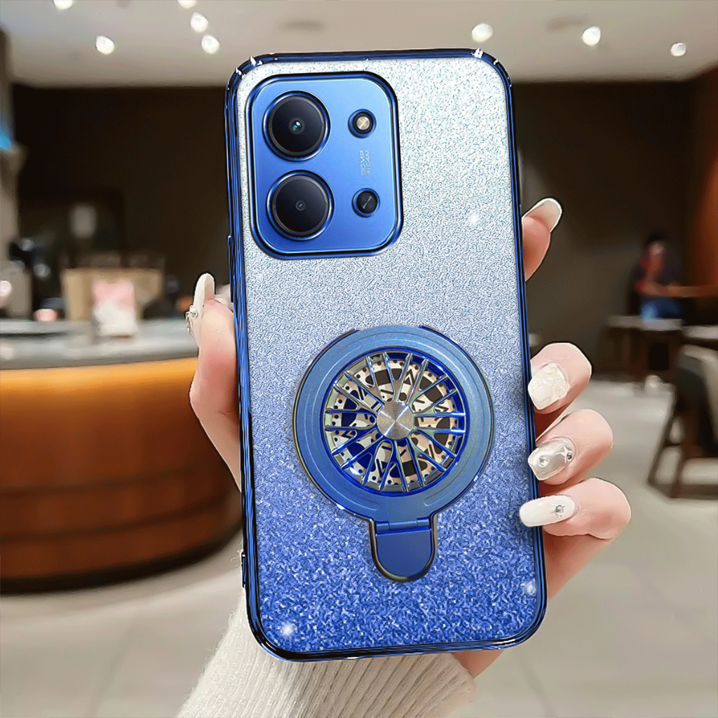 Xiaomi Redmi 15c Poco C85 Softcase Blink Luxury Glitter Silicon Ring Holder Fun Case