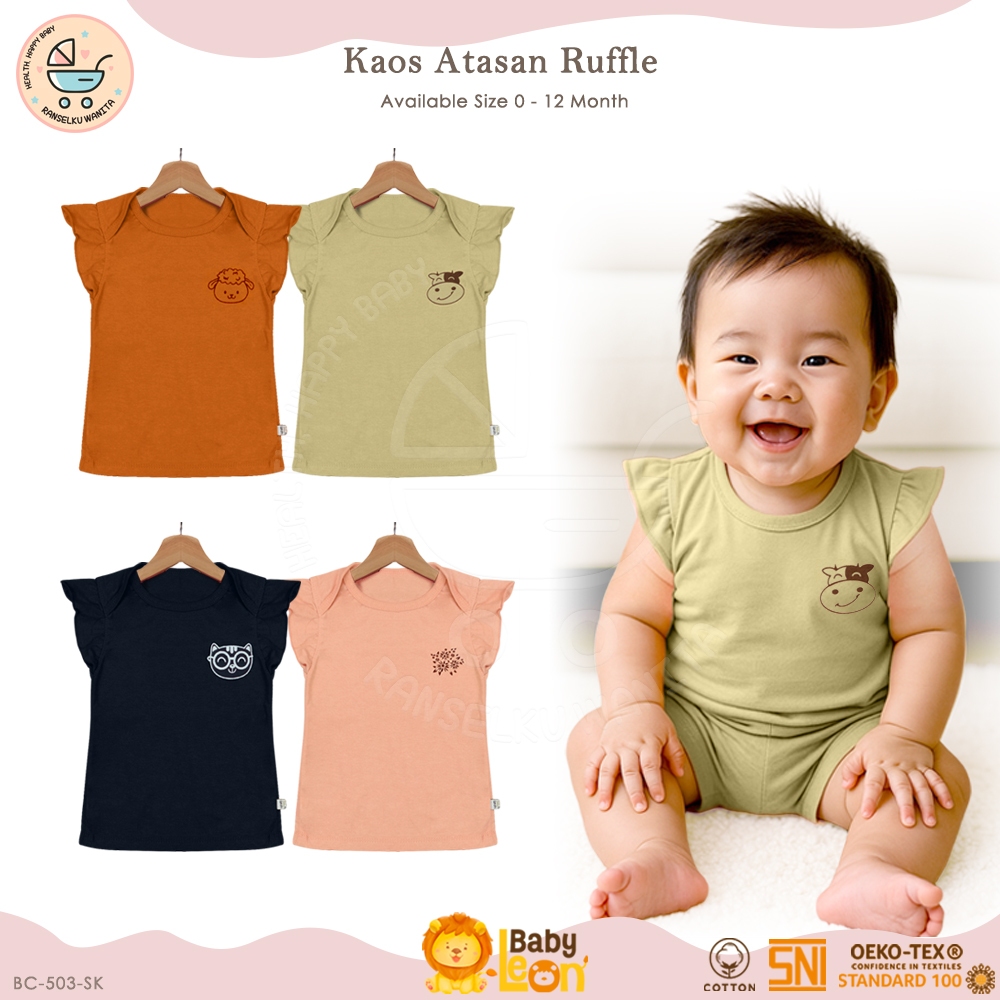 เสื้อเด็กผู้หญิง BABY LEON Cotton Ruffle รุ่น BC-503SK เสื้อผ้าเด็ก Rample เสื้อผ้าเด็กผู้หญิงเสื้อผ