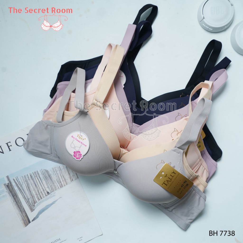 TALLY BRA BH 7738 I DAILY BRA I CUP BI THIN FOAM I WIRELESS I FULL CUP l HOOK 3 I SIZE 36 - 42