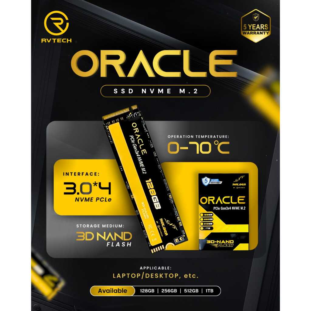 Oracle m.2 ssd rvtech 128GB 128 GB nvme m2 gen3 gen 3