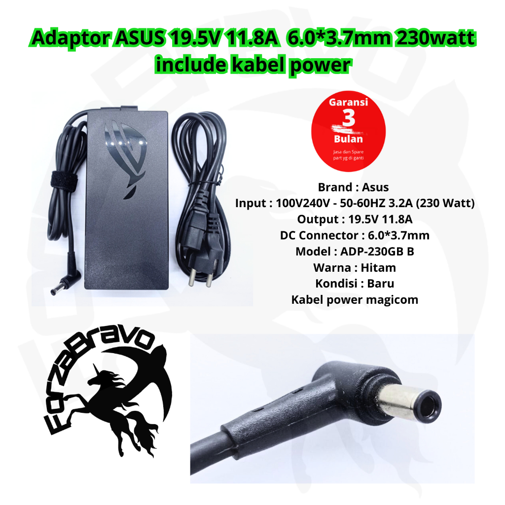 Asus แล็ปท็อปอะแดปเตอร์ชาร์จสําหรับ ASUS ROG 19.5V 11.8A 6.0*3.7 มม.230 วัตต์ใช้งานร่วมกับ GM501GS G