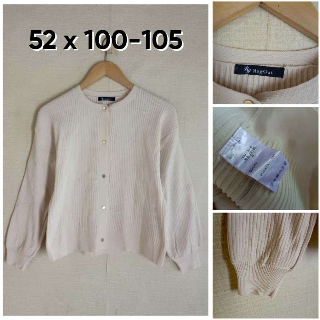 RagOut เสื้อสเวตเตอร์ถักช็อกโกแลตนม Coksu Lidi ขนาด M วัสดุถักผู้หญิง OB684