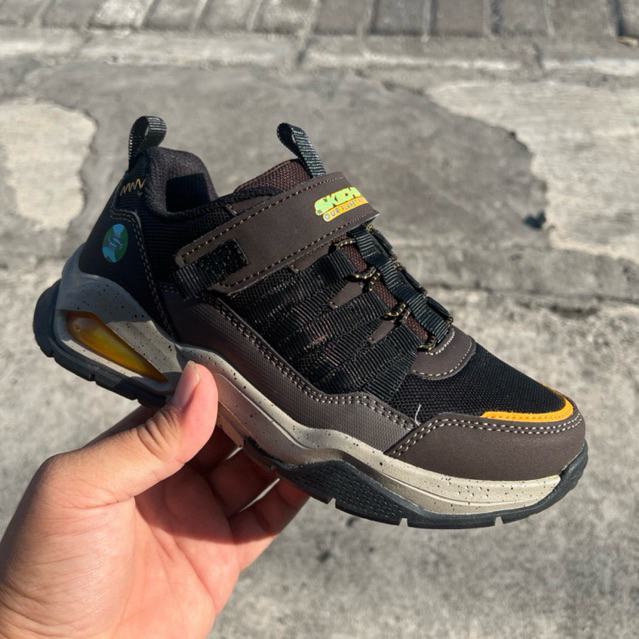 Skechers air adventure kids Trail Roamer - ช็อคโกแลต/ดํา