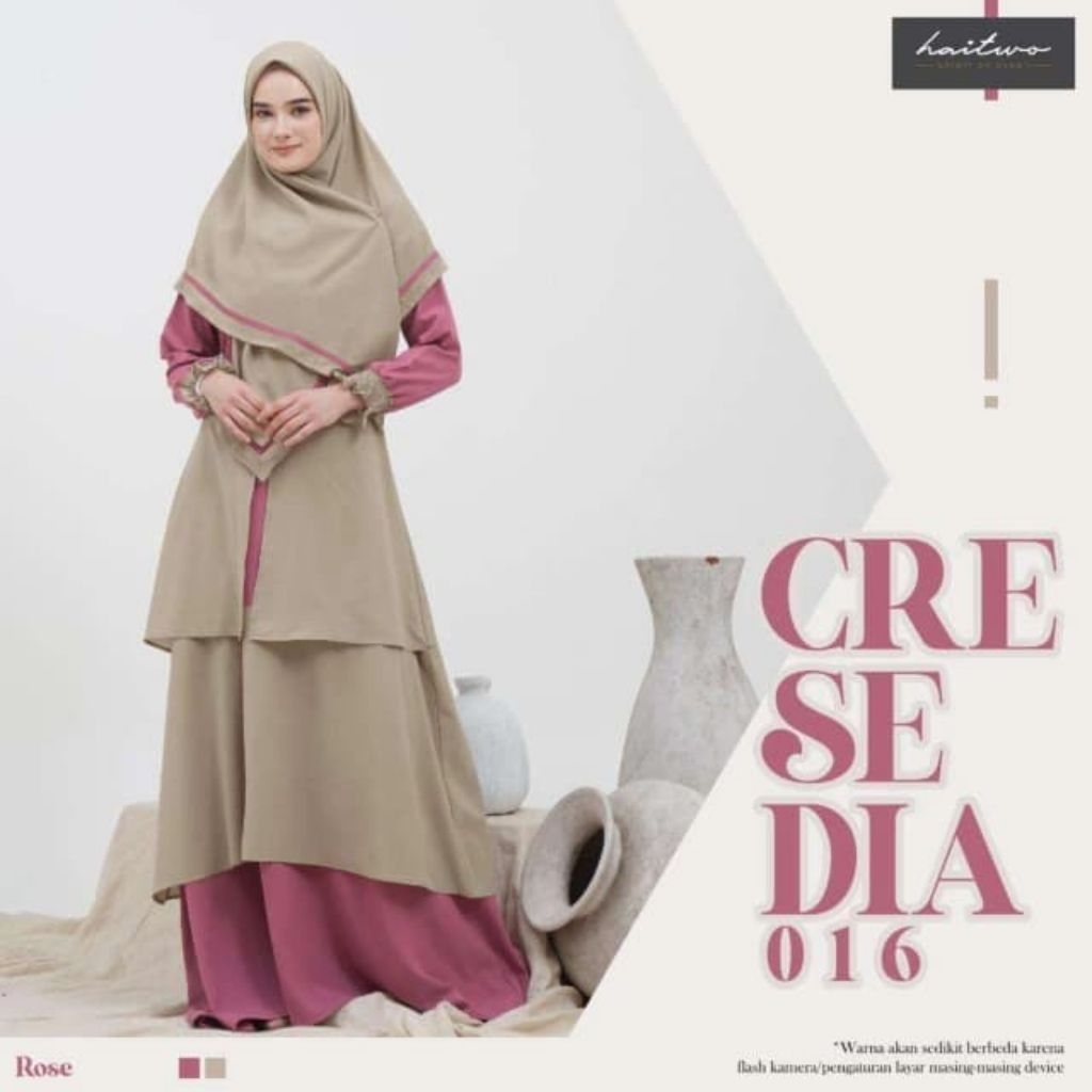 CRESEDIA 016 GAMIS SET HIJAB NIBRAS HAIDWO GAMIS SYARI HIJAB SET