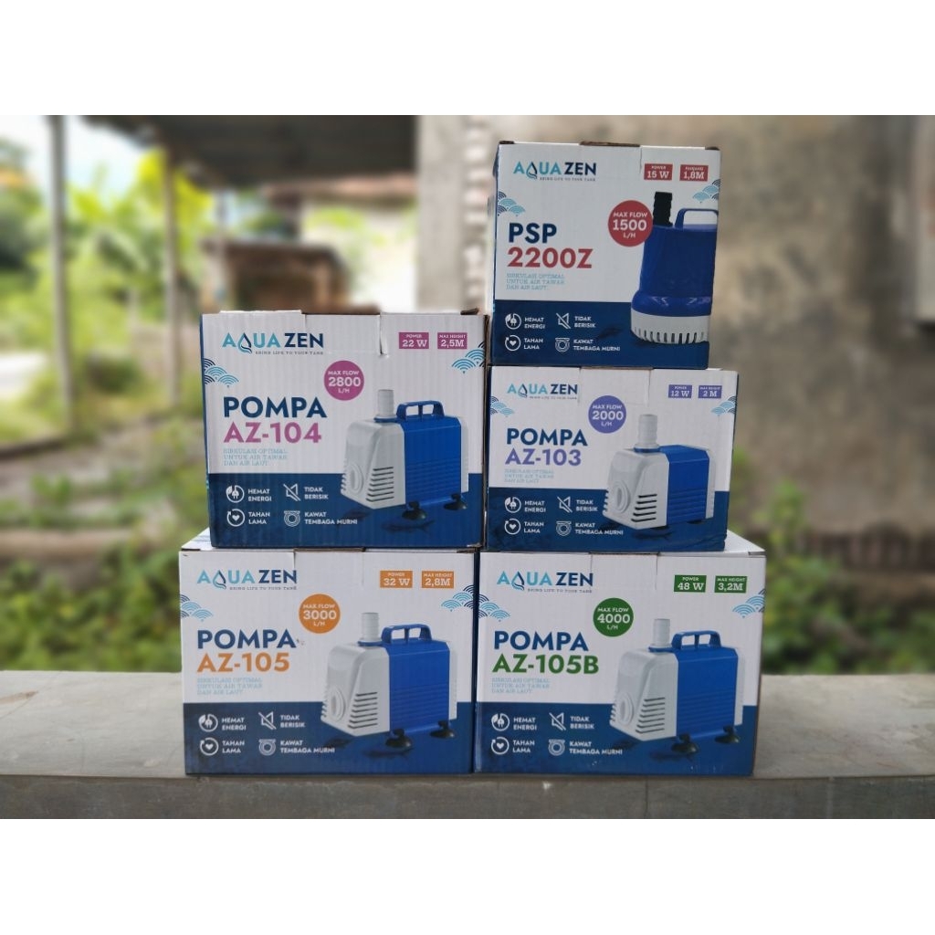 Aquazen Az-1200,1600,1800,103,104,105,PSP 2200 Filter/Pond และ aQuarium ปั๊มจุ่ม