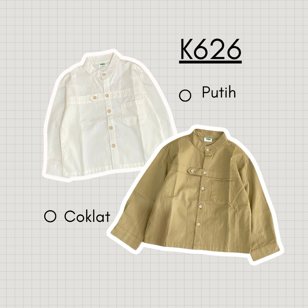 KEMEJA เสื้อเชิ้ตสีขาวเกาหลี เสื้อเชิ้ตเด็กแขนยาวเกาหลีนําเข้าพรีเมี่ยมดีเท่ k608 k608 k626