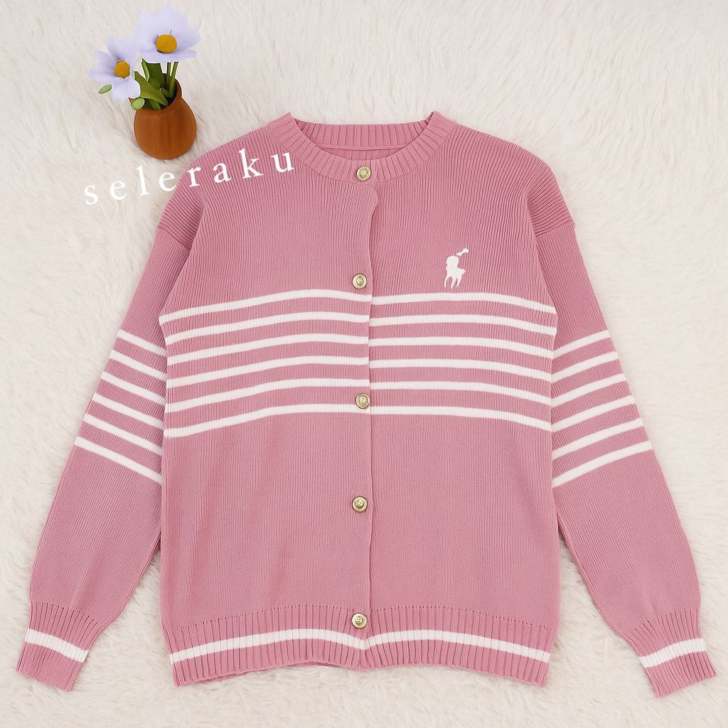 พรีเมี่ยม STRIPED KNIT CARDIGAN | KNIT STRIP CARDIGAN