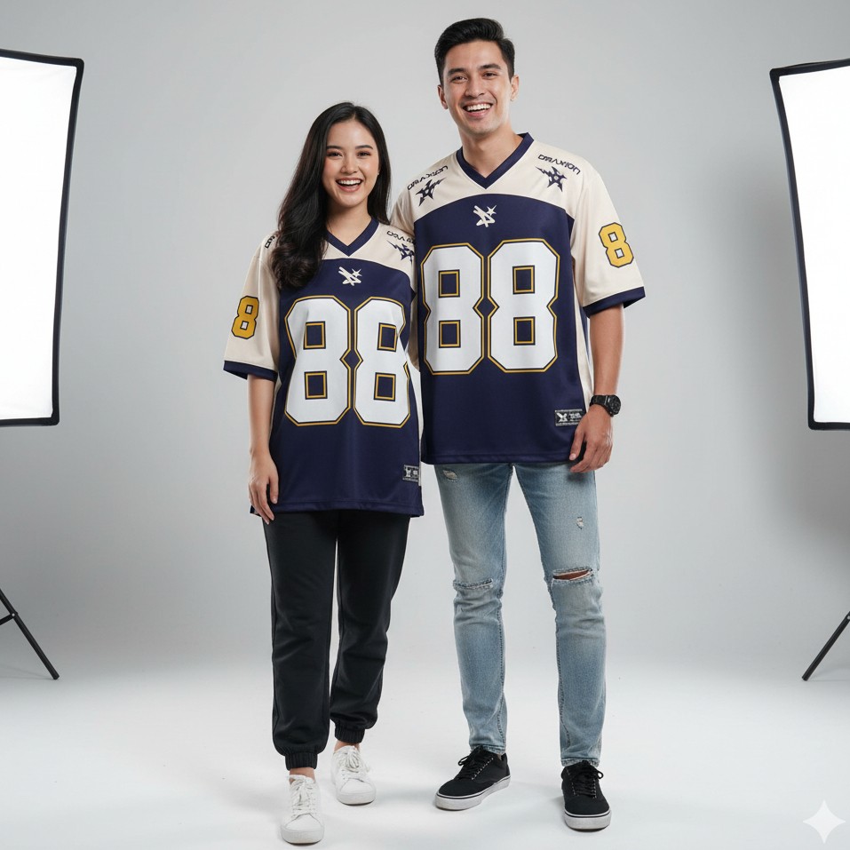 MONO LABELL Jersey Hockey Jersey เสื้อ Unisex Streetwear หมายเลข 88 เสื้อรักบี้ / เจอร์ซีย์ 88