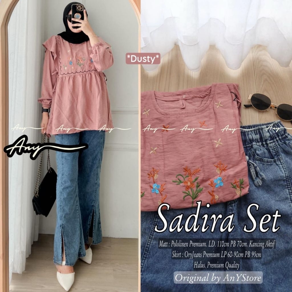 KEMEJA (ANY) SADIRA LESLA LAFANA ISYA HIMA QINA KENIA JENIA SET • ชุดต้นฉบับโดย ANY STORE • JUMBO TU