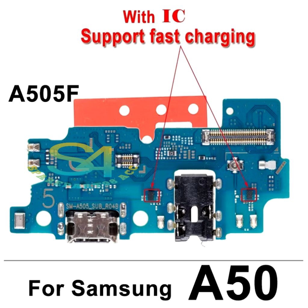 FLEXIBLE CONNECTOR SAMSUNG A50 รุ่น A505F บอร์ดเชื่อมต่อเครื่องชาร์จ MIC HF CAS