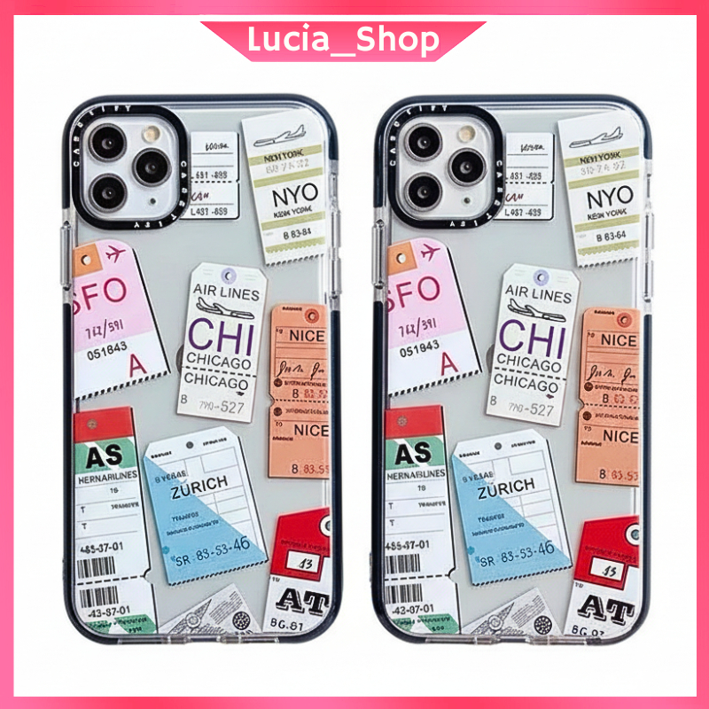 IPhone 11 Pro 7 8 Plus X XS XR Case Ticket Flight CHI Softcase Silicone TPU Premium