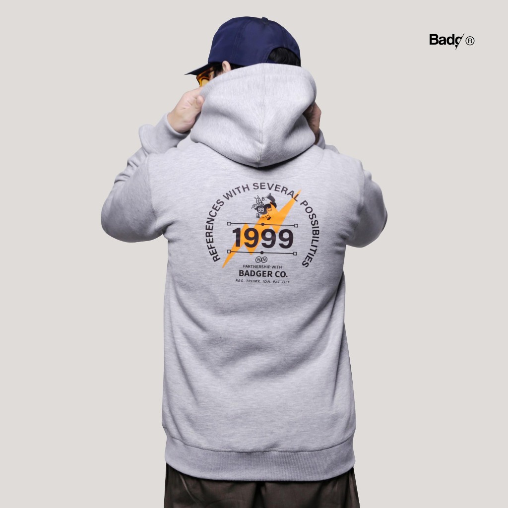 Badger เสื้อกันหนาวซิป Hoodie หลาย Poss Misty