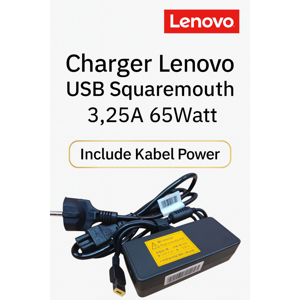 L3n0v0 USB Squaremouth Slim Tip 20V 3.25A 65W อะแดปเตอร์ชาร์จ