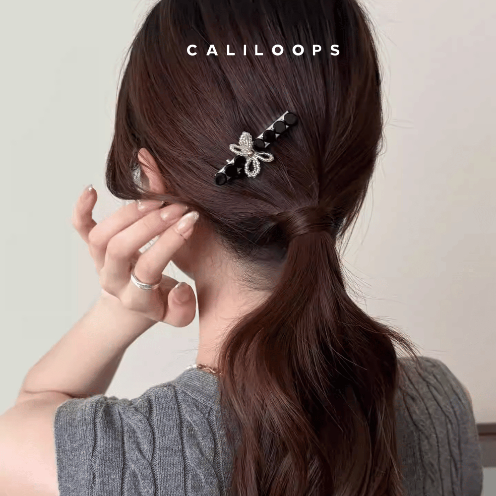 Caliloops กิ๊บติดผมหน้าม้าเล็กริบบิ้นมุกผู้หญิงสไตล์เกาหลี Veyra