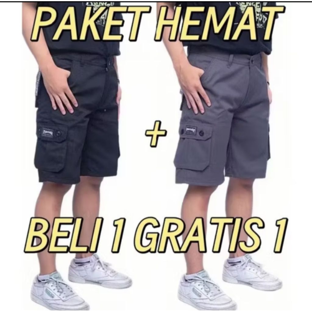 แพ็คเกจ SAVING!!! BUY 1 GET 1 MENS CARGO SHORTS SIZE 28-38 ORIGINAL PREMIUM QUALITY