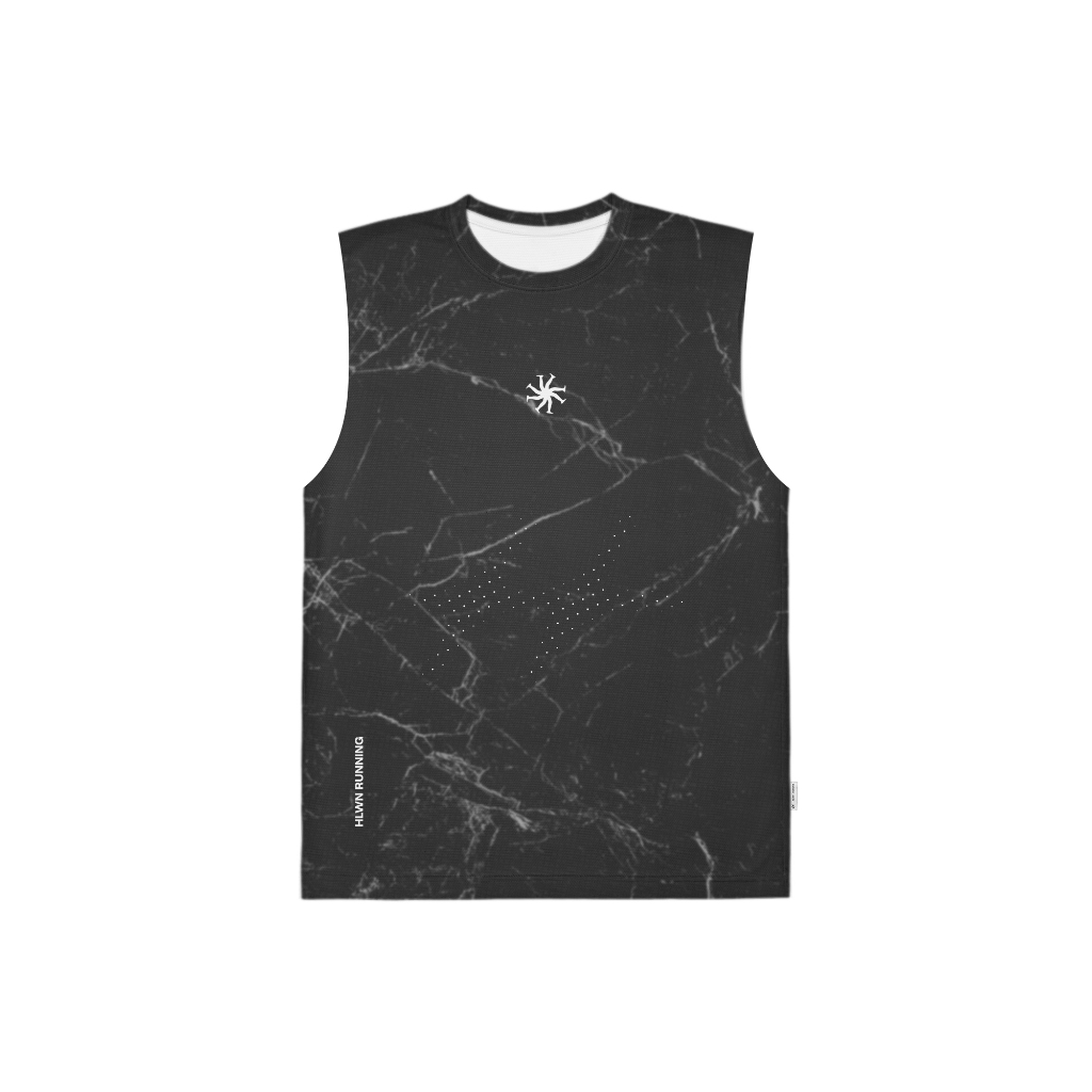 HLWN Running Unisex Muscle Jersey สีดํา - เฟลิซิตี้
