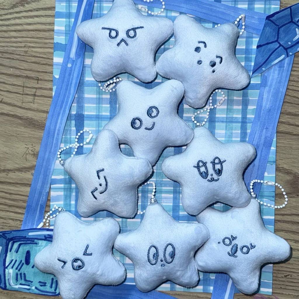 READY KEYRING/ DOLL STARFISH BLUE BUBBLE NCT 127 FANMADE