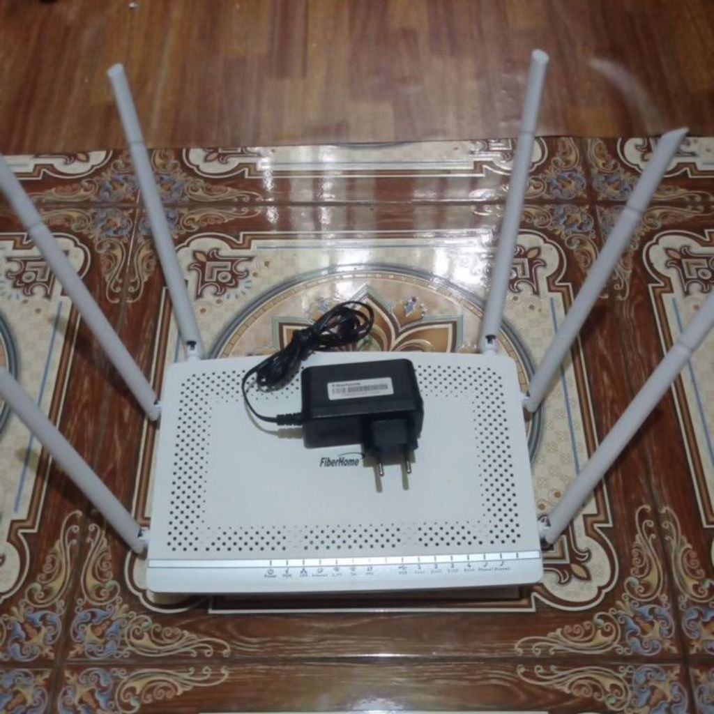 ONT ONU MODEM ROUTER FIBERHOME PREMIUM HG6245N DUAL BAND PORT BLUE (ADD WAN) + ADAPTER