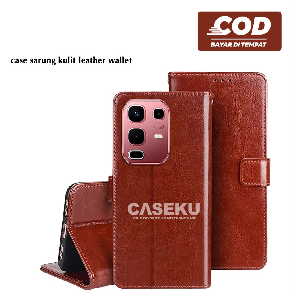 Leather Book Case Flip Leather Flip Wallet Case Infinix Note 50 4G Infinix Note 50S Infinix Note 50X