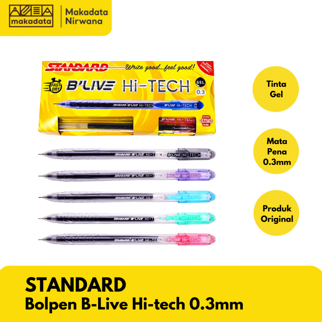STANDARD BALLPEN/PENPEN/BOLLPOINT B-LIVE HI-TECH 0.3MM (1 แพ็ค)