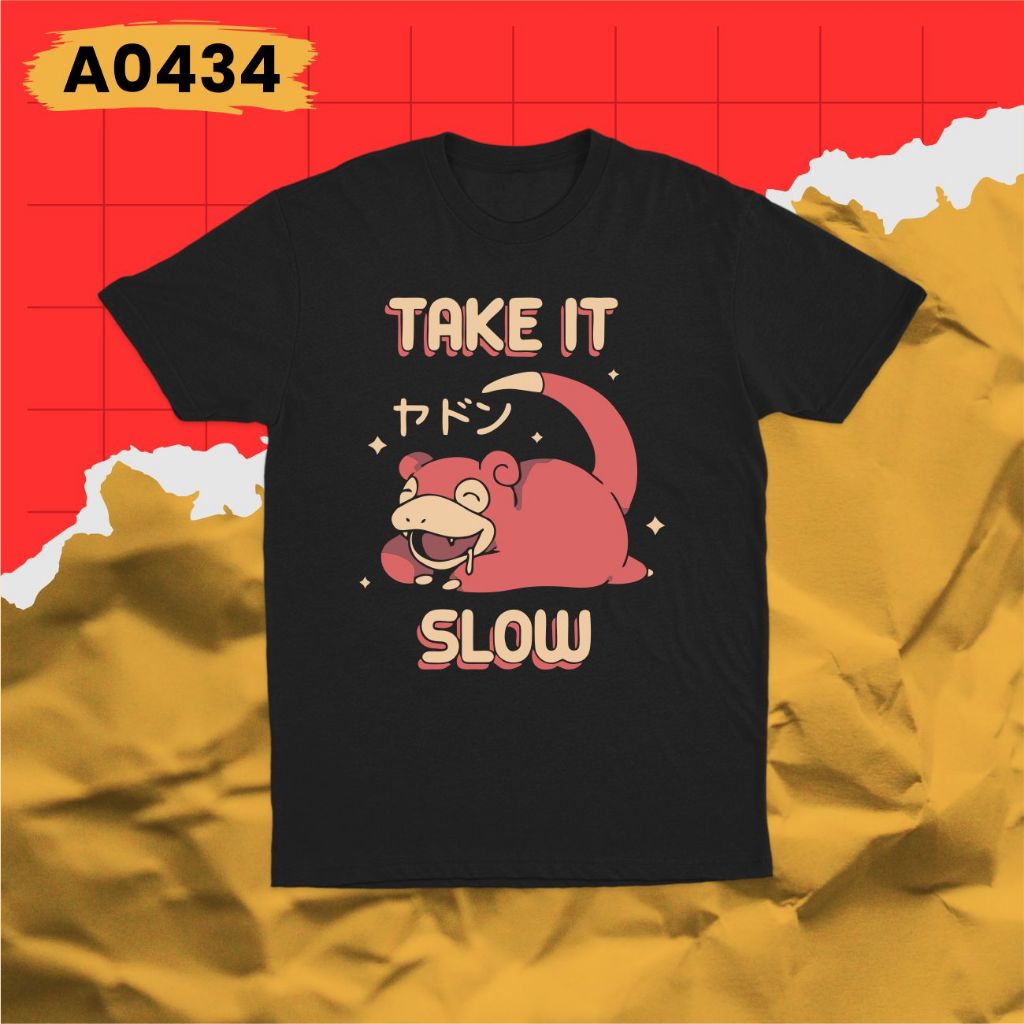 เสื้อยืดเกม Pokemon Slowpoke Take it Slow A0434