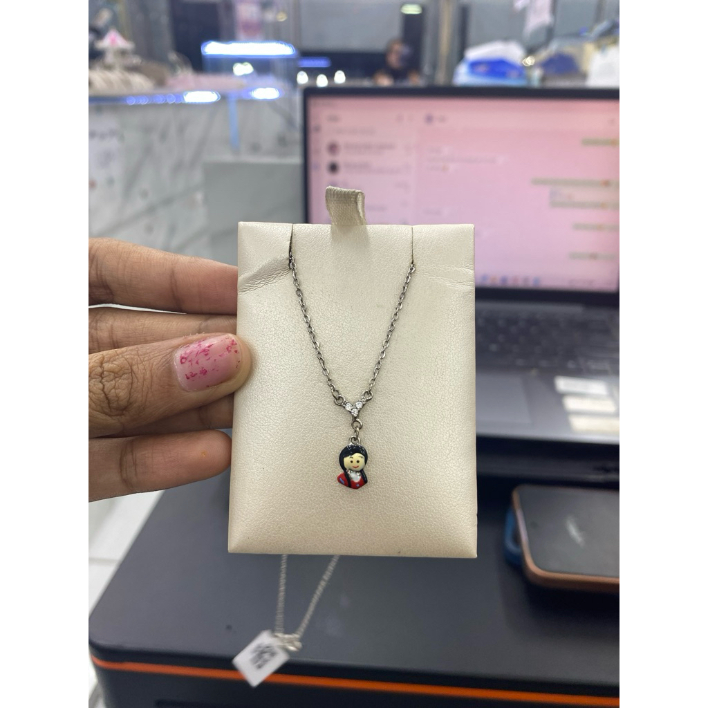 MERAH Ckp สร้อยคอเด็กสีบลอนด์แดงน่ารักล่าสุด