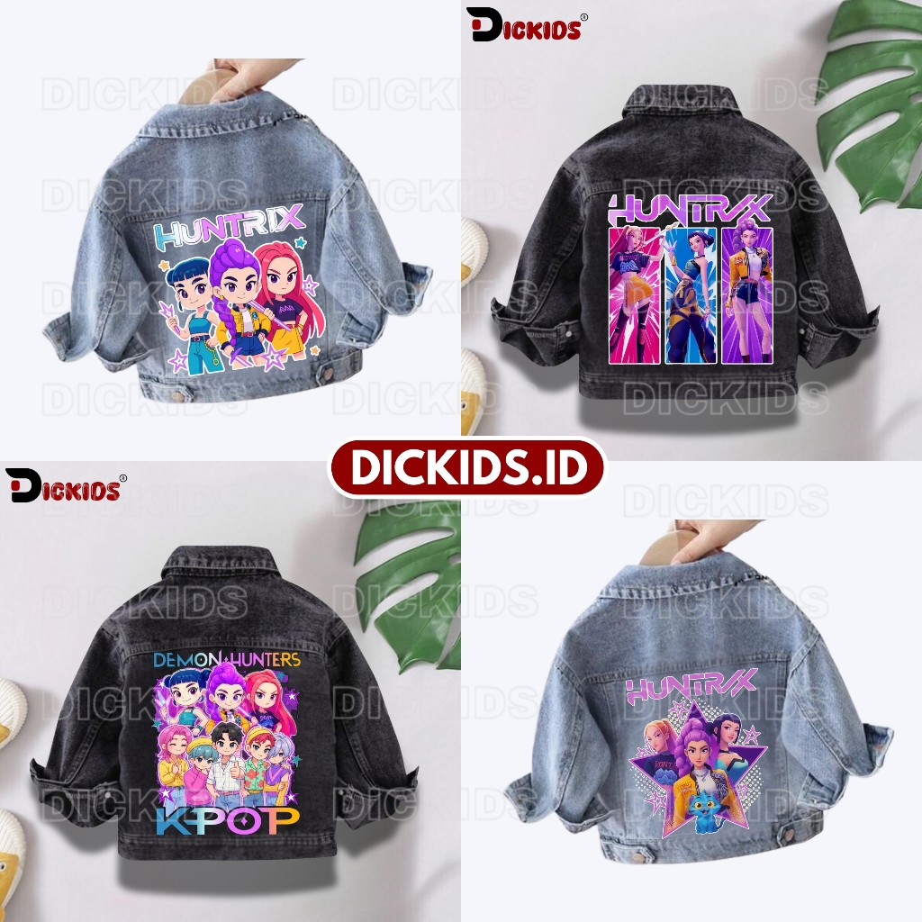 HUNTRIX GIRLS JEANS JACKET AGES 1-7 YEARS SNOW BLUE & SNOW BLACK