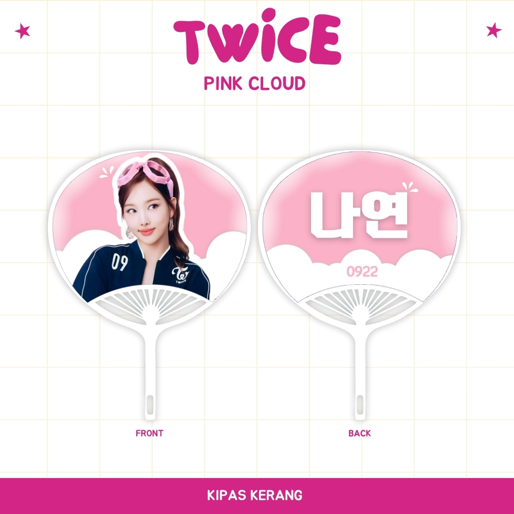 TWICE SHELL FAN UCHIWA FAN IDOL KPOP UNOFFICIAL JIHYO NAYEON MOMO SANA MINA
