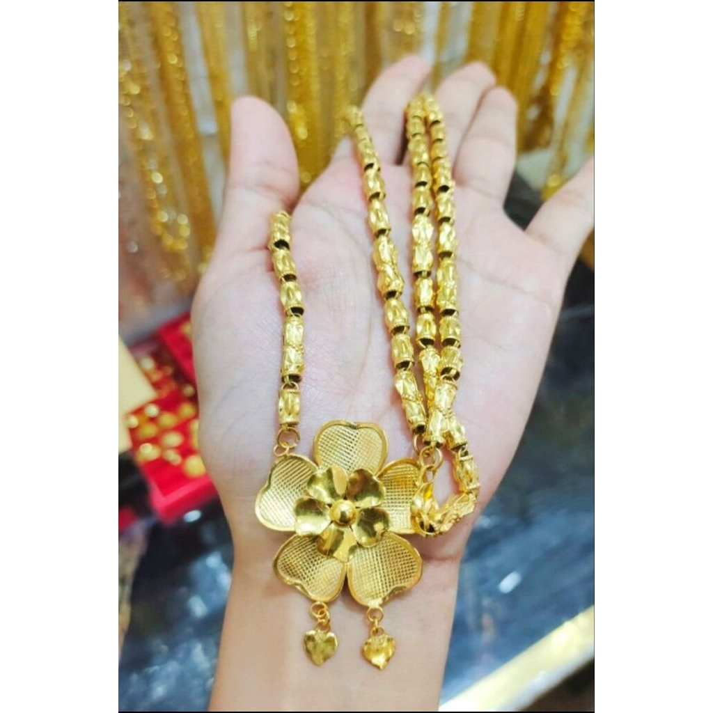 24k GOLD PLATED ALDORA BAMBOO NECKLACE ยาว60ซม