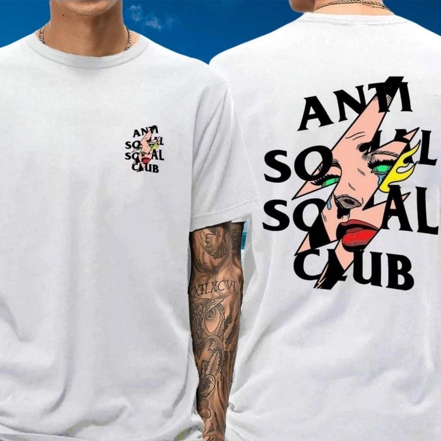 เสื้อยืด Anti Social Social Social Social Social Social DISTRO เสื้อยืดสําหรับผู้ชายและผู้หญิง