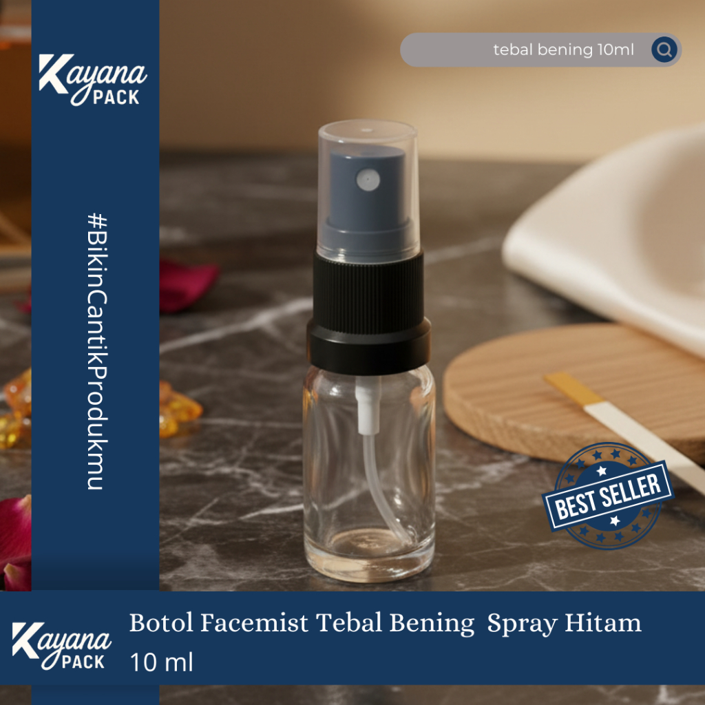 10ML CLEAR THICK FACEMIST GLASS BOTTLE สเปรย์สีดํา / 10ML CLEAR THICK BOTTLE (CLEAR THICK 10)