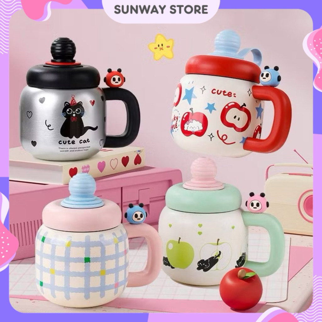 SUNWAYSTORE - Chubby Mug 800ml Stainless SUS 316 / แก้วน้ําน่ารัก / แก้วน้ําสํานักงาน / แก้วน้ําไวรั