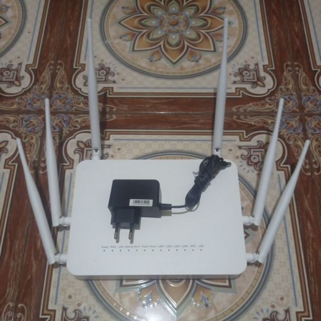 ONT ONU MODEM ROUTER ZTE F670L PREMIUM 6 ANTENNA DUAL BAND PORT BLUE + ADAPTER