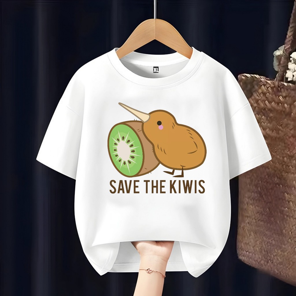 KIWI BIRD FAT CUTE KIWI BIRD CHILDRENS เสื้อยืดฟรี CUSTOM NAME