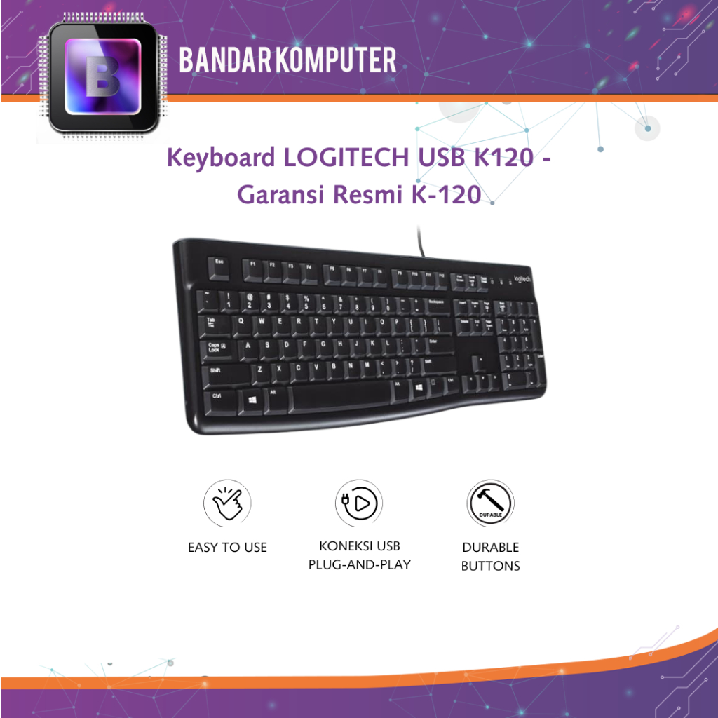 คีย์บอร์ด LOGITECH USB K120 - รับประกัน K-120 อย่างเป็นทางการ