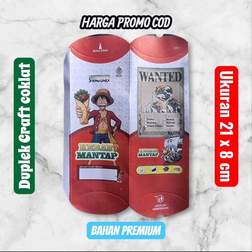 แพ็ค MINI KEBAB 100 ชิ้น/KEBAB WRAP/กระดาษ KEBAB