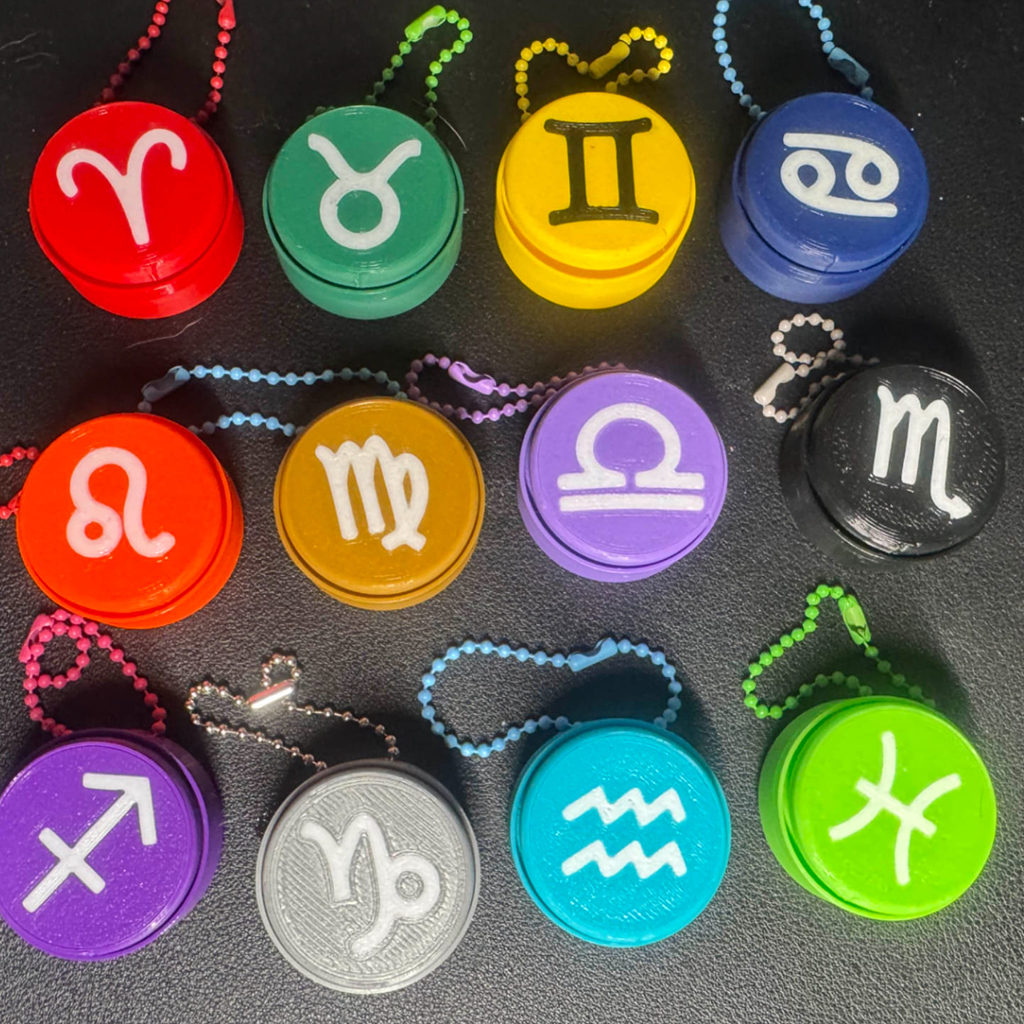 GANTUNGAN Fidget Clicker Zodiac Keychain - พวงกุญแจนักษัตรความงาม