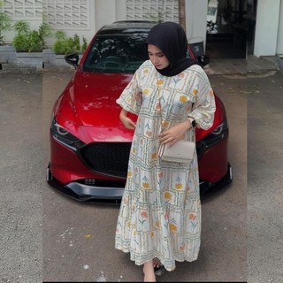 Emily Dress Rayon Premium Motif Kekinian Gamis Wanita Terbaru Busui Friendly