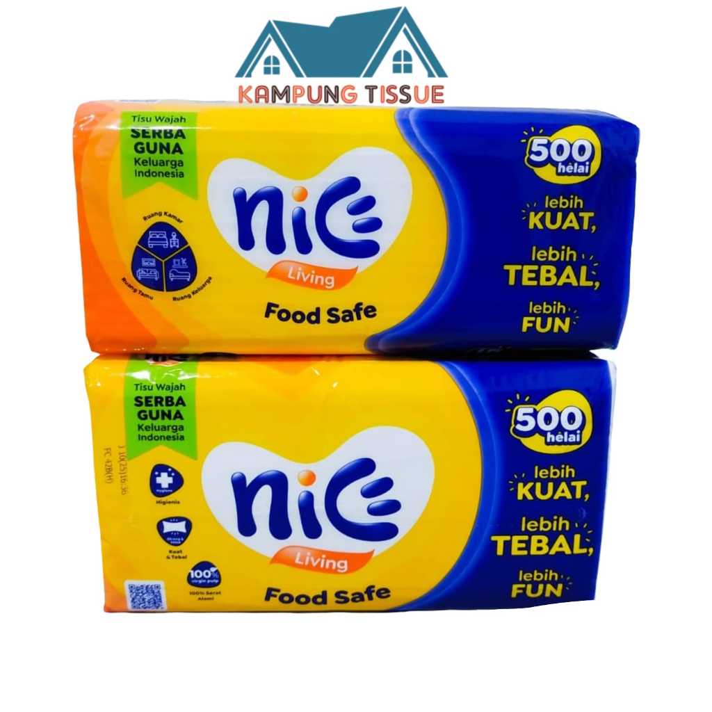 NICE กระดาษเช็ดหน้า 500 แผ่น 2 ชั้น / กระดาษเช็ดหน้า NICE 500 แผ่น 2 ชั้น