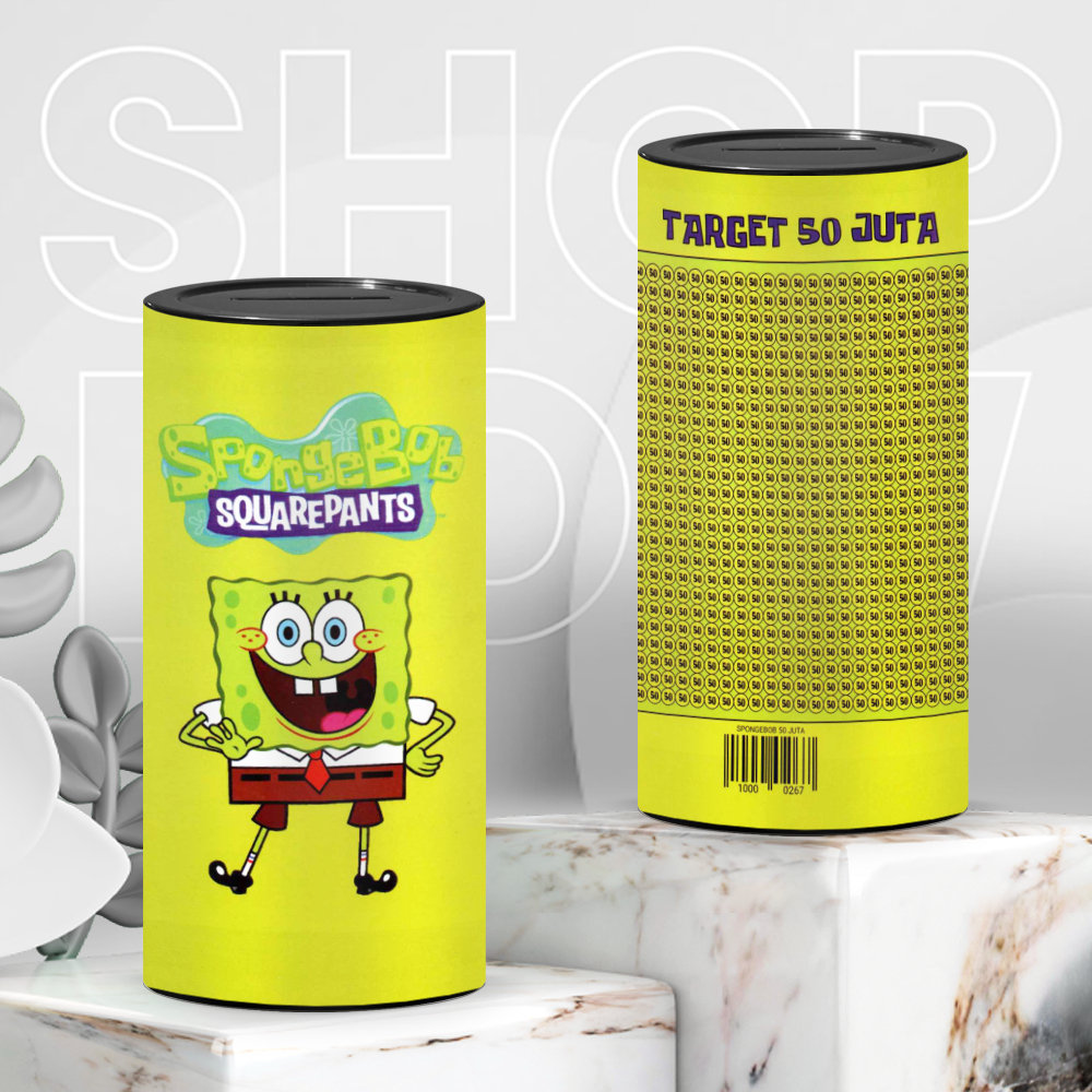 TARGET PIGGY BANK (SMALL) VIRAL TIKTOK PIGGY BANK OPEN-CLOSE SAVINGS PERMANENT PIGGY BANK SPONGEBOB 