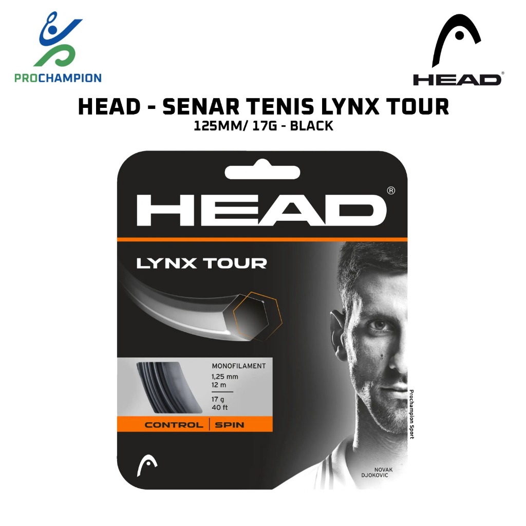 HEAD Lynx Tour 125/17 สายเทนนิสสีดํา