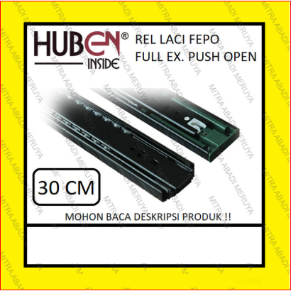 HUBEN FEPO 30 ซม. Push To Open Full Extension Drawer Rail Tip บน PTO