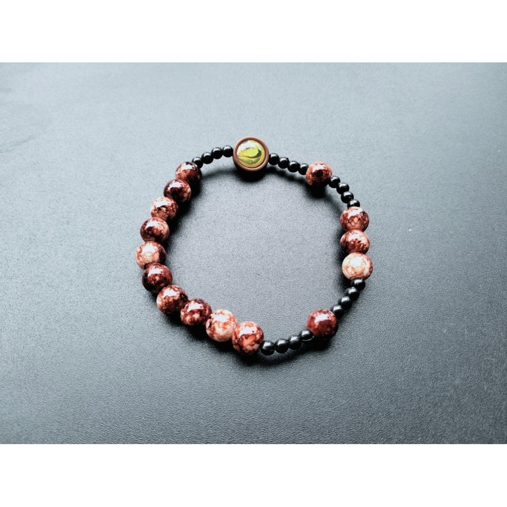 G644 CATHOLIC JADE แก้วคริสตัล HEAVY PEARL ROSARY BRACELET